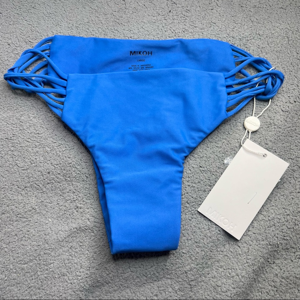 NEW Mikoh Blue Strappy Swim Bottoms Bikini Bathing Suit Swimsuit